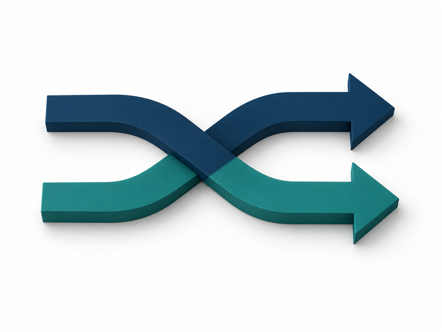 Navy and teal routes crossing, representing a move between workspaces